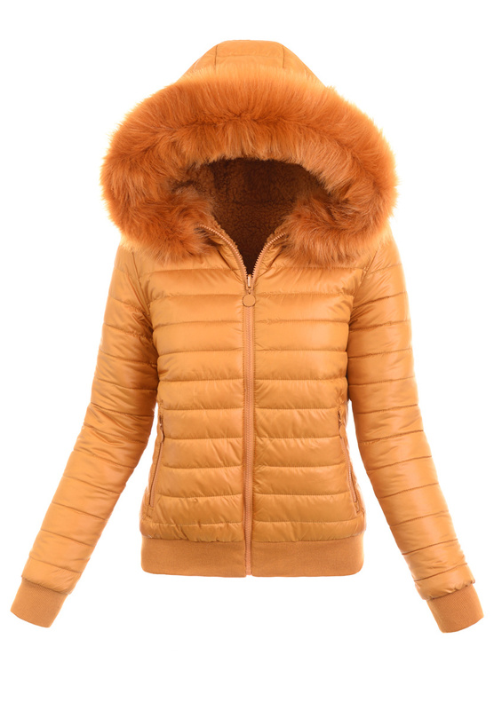 Damska Zimowa Ortalionowa Kurtka Camel