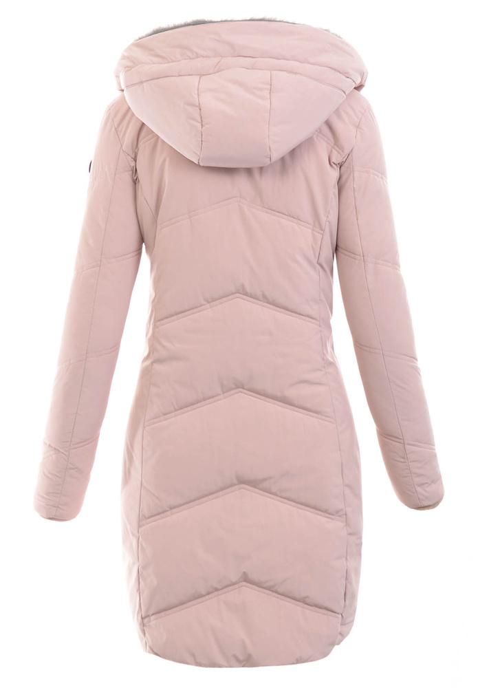 Damska Zimowa Ortalionowa Kurtka Pudrowy Beż