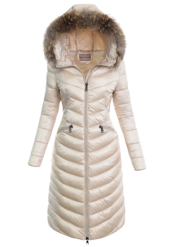 Damska Zimowa Ortalionowa Kurtka Ecru
