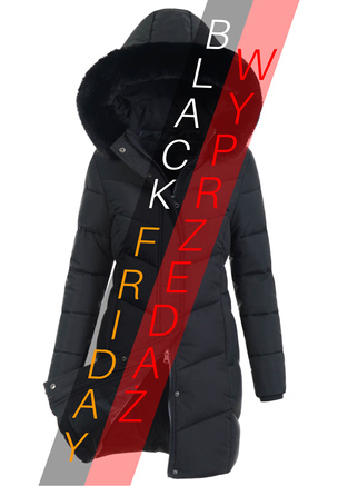 Damska Zimowa Ortalionowa Kurtka Czarna