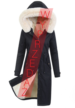 Damska Parka Kurtka Zimowa Czarna