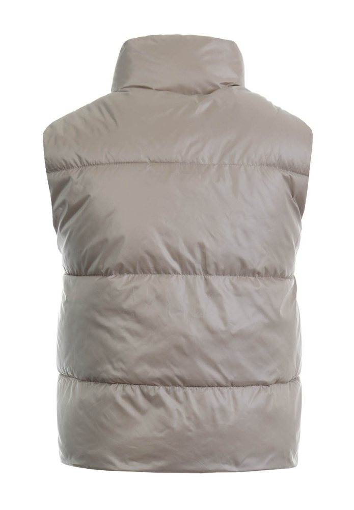 Damska Kamizelka Bezrękawnik Dwustronny Beżowy