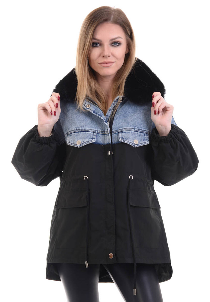 Damska Przejściowa Kurtka Oversize Jeans