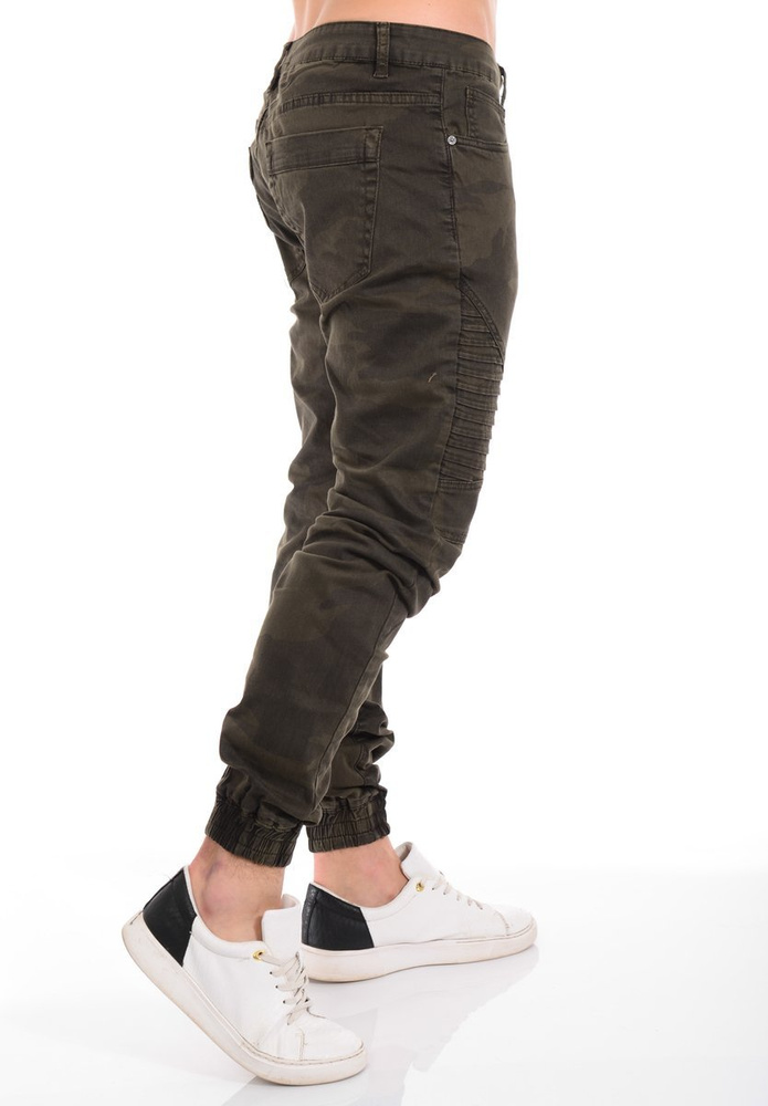 Męskie Spodnie Joggery Moro Zielone