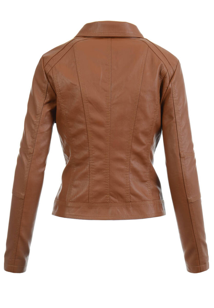 Damska Kurtka Ramoneska Ceglana