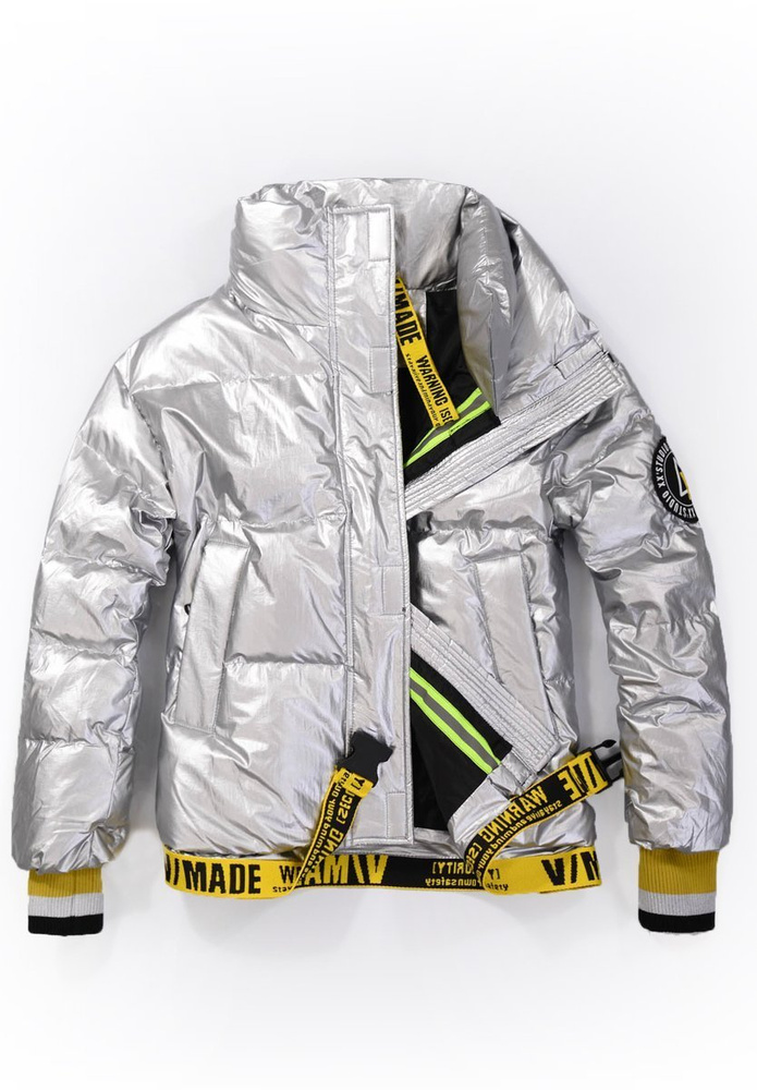 Damska Kurtka Oversize Srebrna