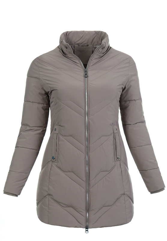 Damska Zimowa Ortalionowa Kurtka Jasno Brązowa