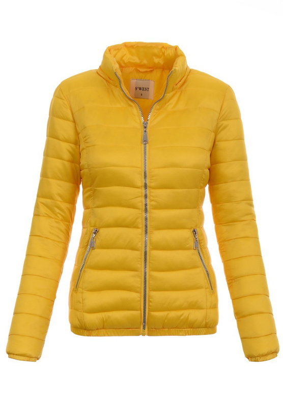 Damska Wiosenno-Jesienna Kurtka Żółta