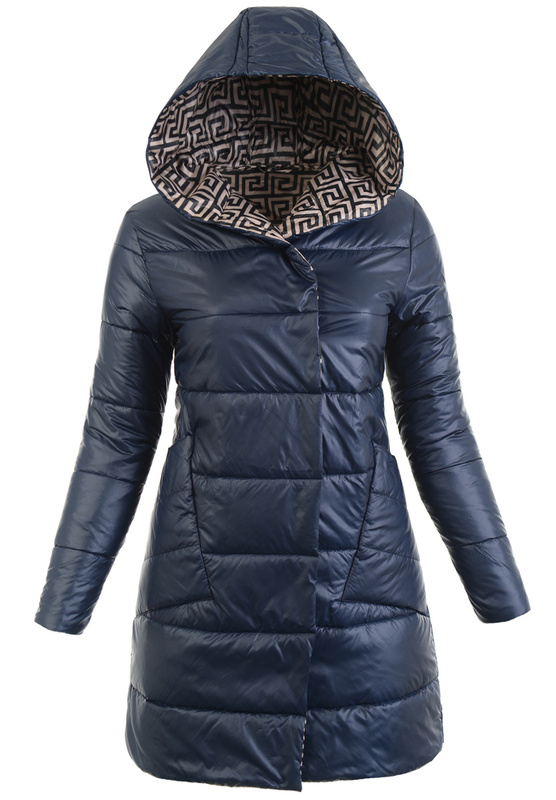 Damska Wiosenno-Jesienna Kurtka Granatowa