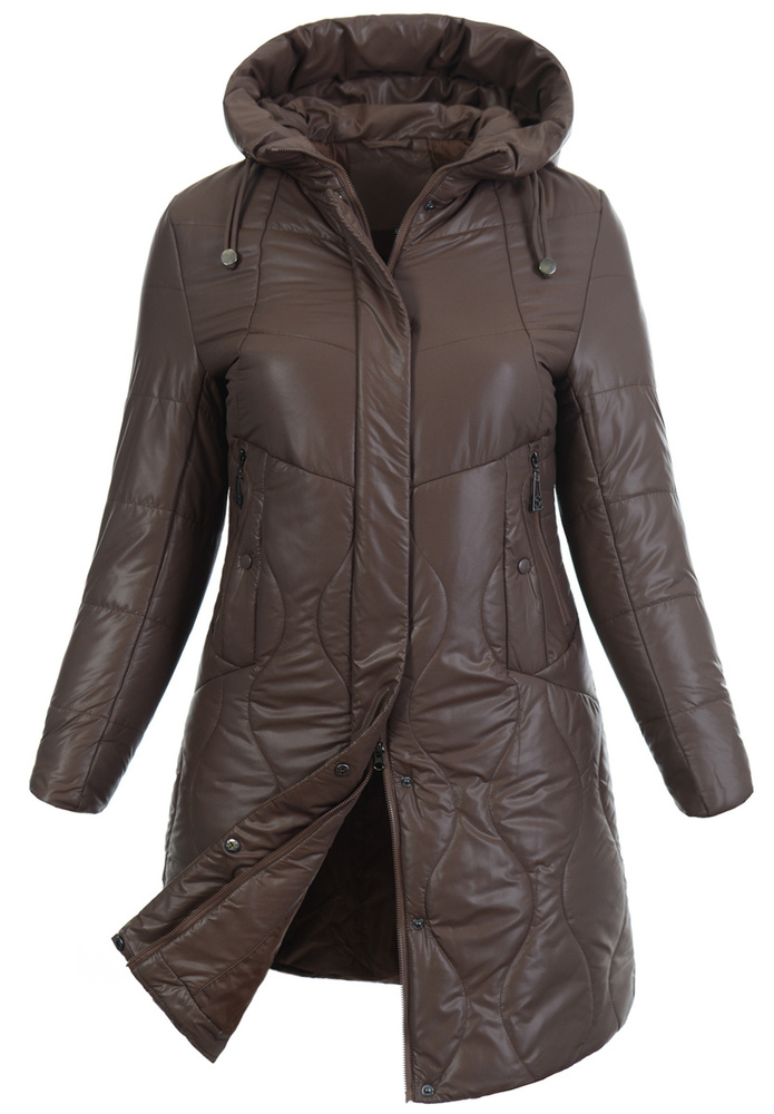 Damska Kurtka Zimowa Brązowa