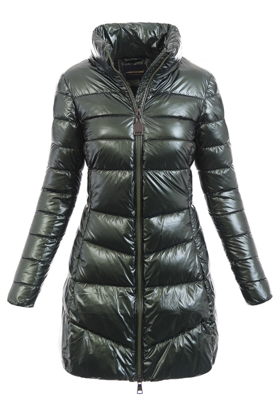 Damska Zimowa Ortalionowa Kurtka Zielona