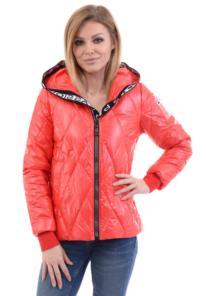 Damska Wiosenna Ortalion Kurtka Czerwona