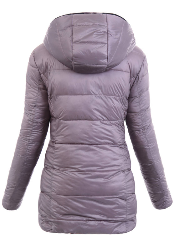 Damska Zimowa Dwustronna Kurtka Czarna