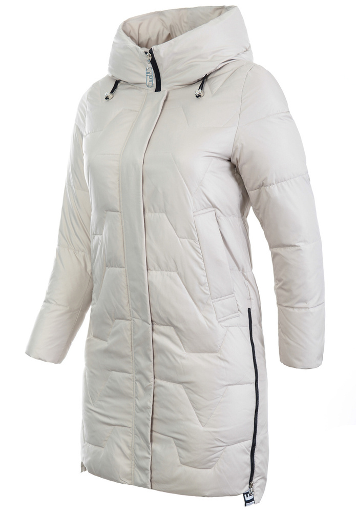 Damska Zimowa Ortalionowa Kurtka Beżowa