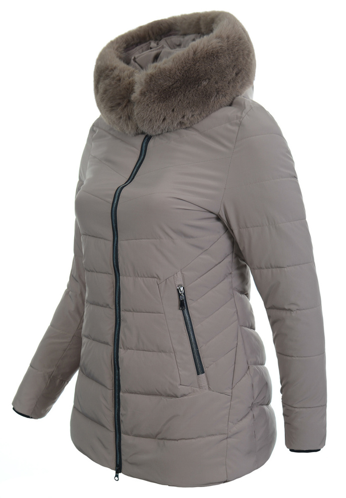 Damska Kurtka Zimowa Jasno Brązowa