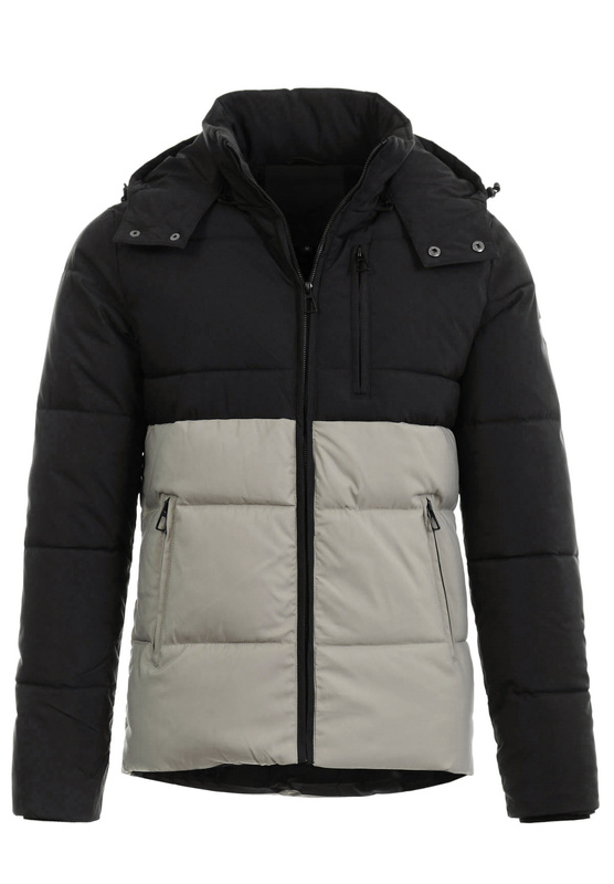 Męska Zimowa Kurtka Kremowo-Czarna