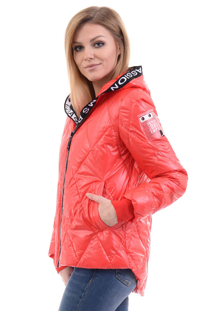 Damska Wiosenna Ortalion Kurtka Czerwona