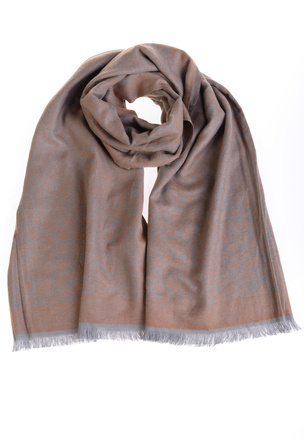 Szal Damski W Panterkę Brązowo- Niebieski