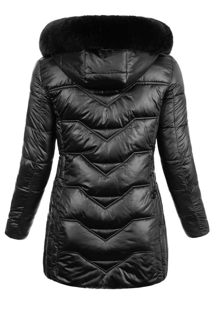 Damska Zimowa Ortalionowa Kurtka Czarna