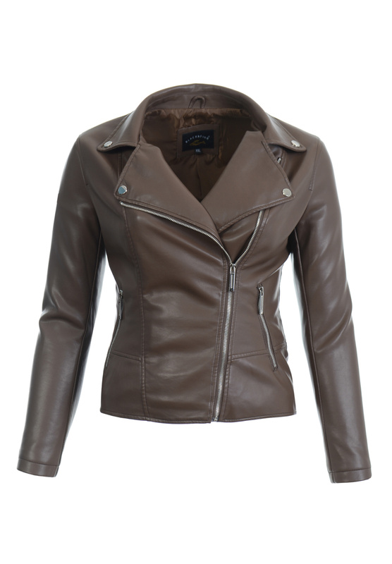 Damska Kurtka Ramoneska Brązowa