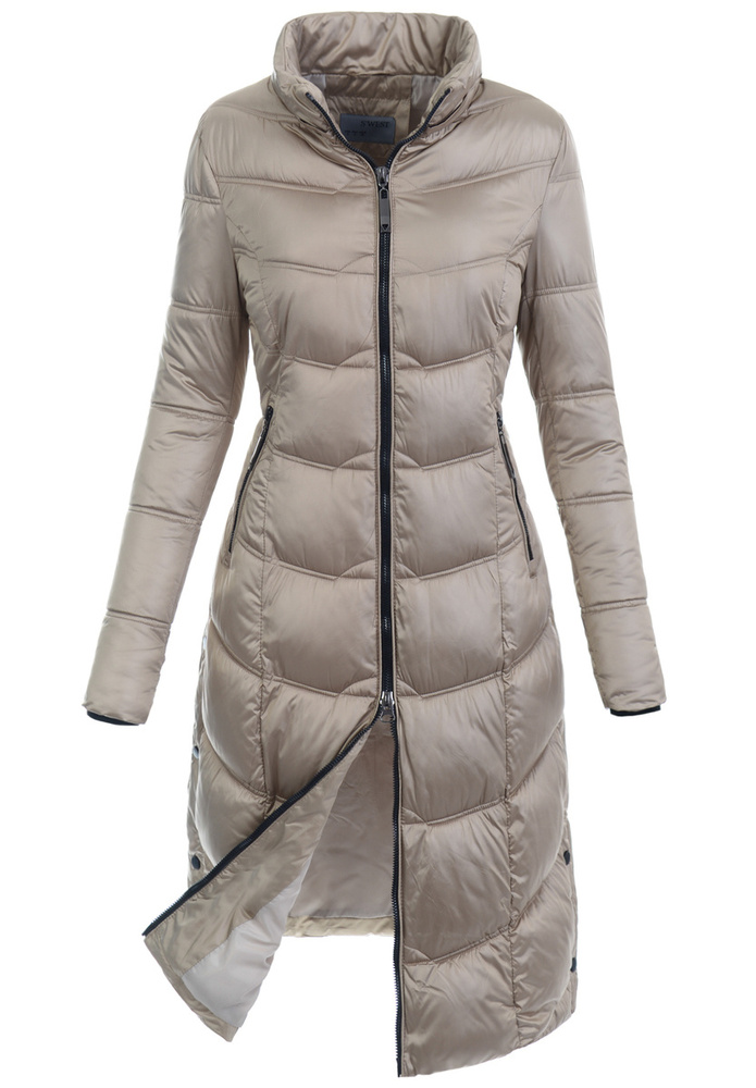 Damska Zimowa Ortalionowa Kurtka Beżowa