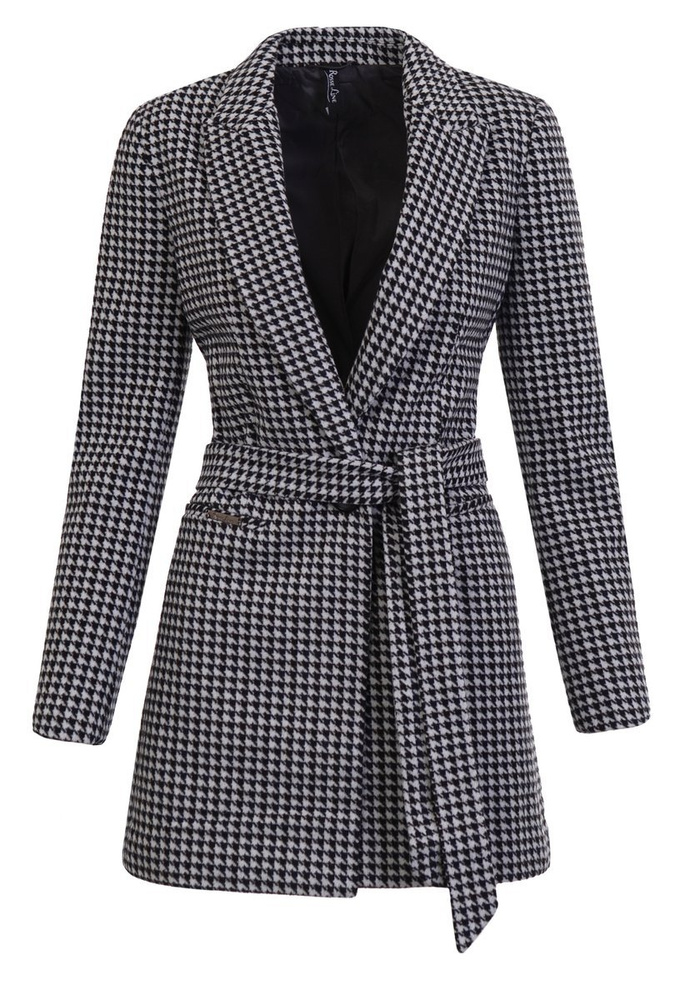 Damski Przejściowy Płaszcz Dzianina Szary