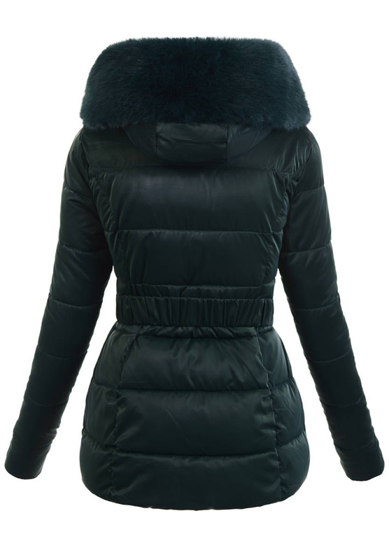 Damska Zimowa Ortalionowa Kurtka Zielona