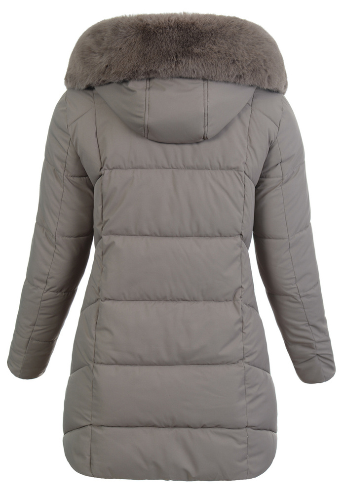 Damska Zimowa Ortalionowa Kurtka Brązowa