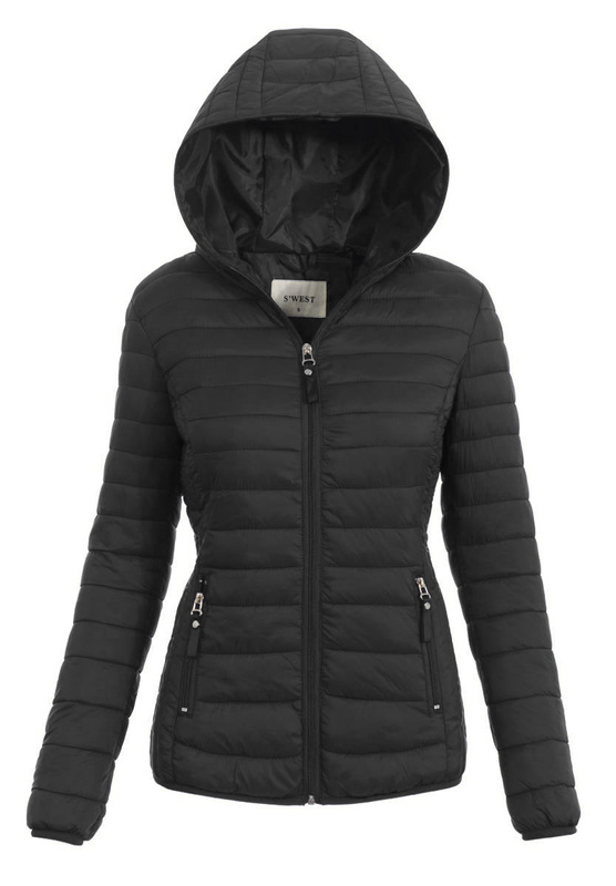 Damska Wiosenno-Jesienna Kurtka Czarna