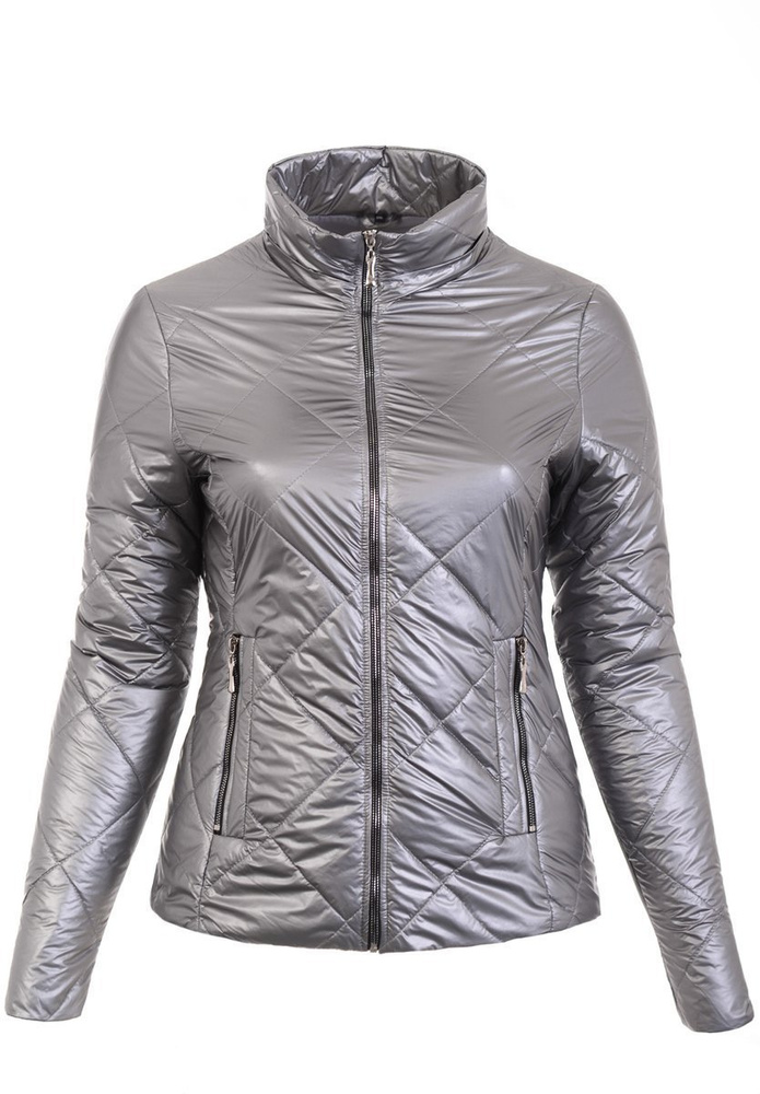 Damska Wiosenno-Jesienna Kurtka Srebrna