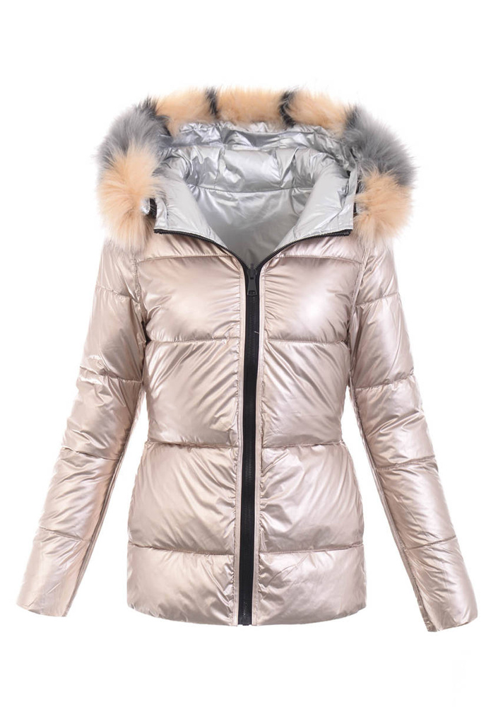 Damska Kurtka Zimowa Srebrna