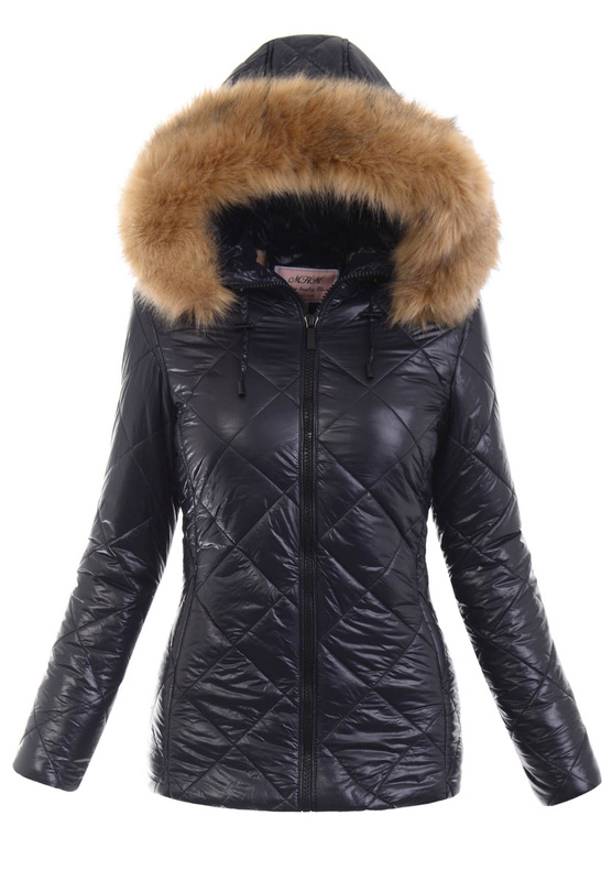 Damska Parka Kurtka Zimowa Czarna