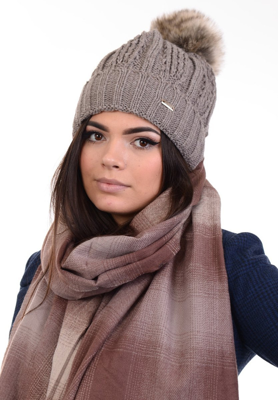 Damska Czapka Brązowa