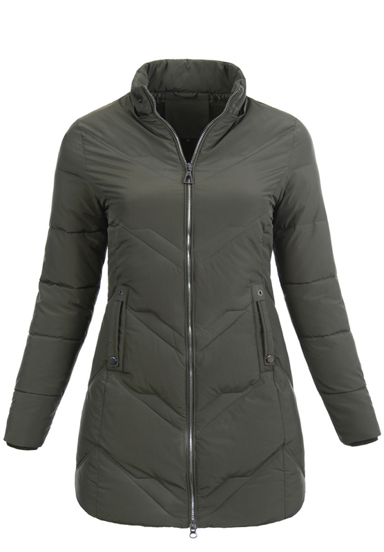 Damska Zimowa Ortalionowa Kurtka Zielona