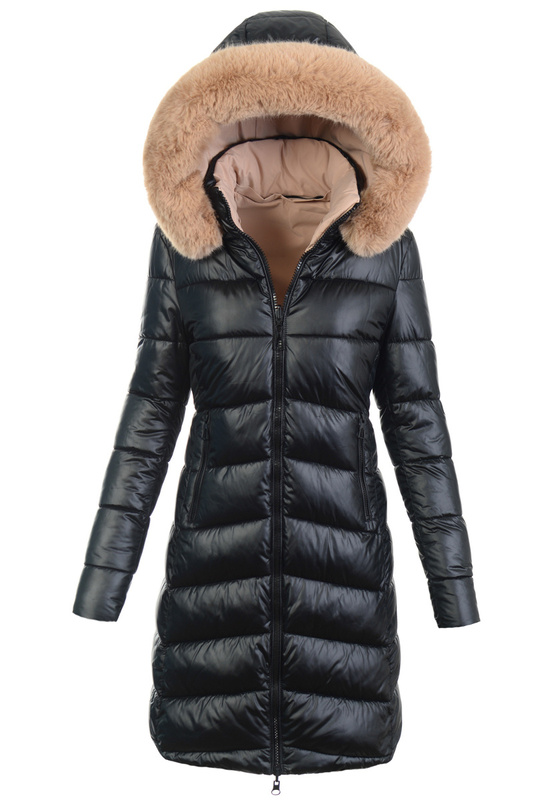 Damska Zimowa Ortalionowa Kurtka Czarna
