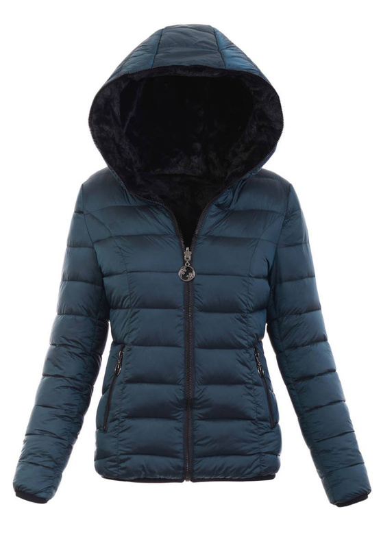 Damska Zimowa Ortalionowa Kurtka Zielona