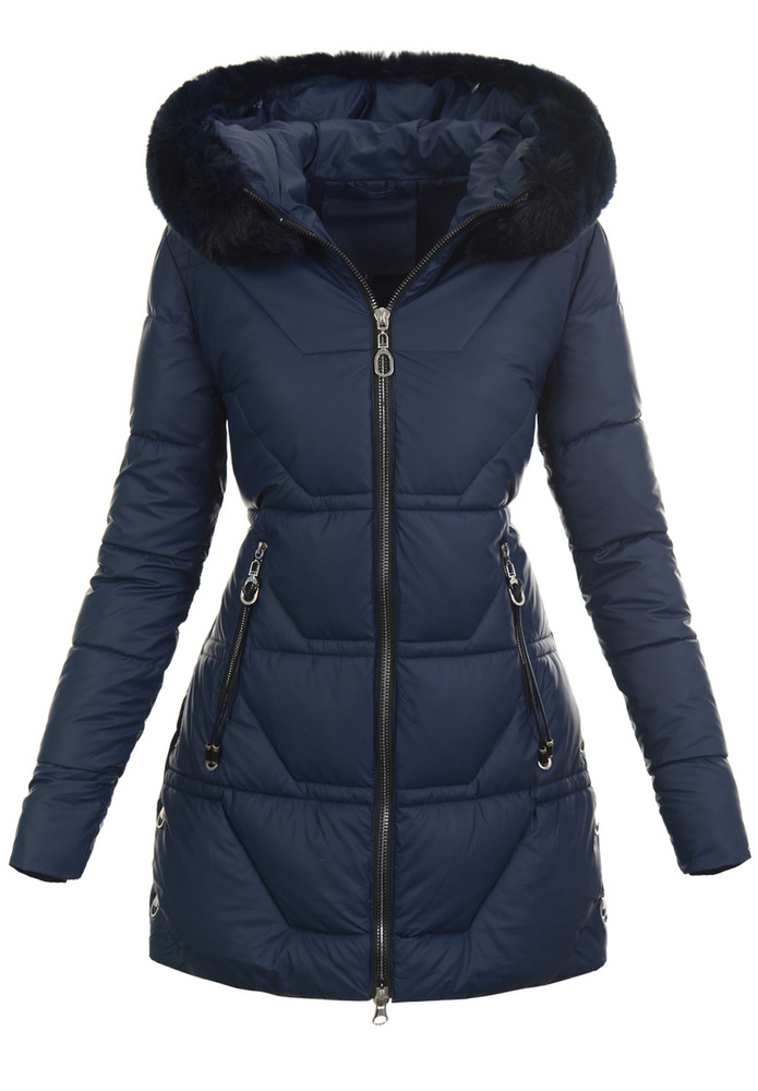 Damska Kurtka Zimowa Granatowa