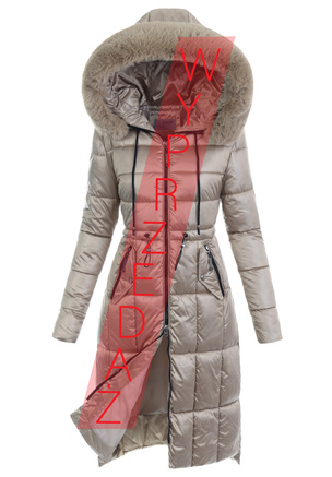 Damska Zimowa Ortalionowa Kurtka Beżowa