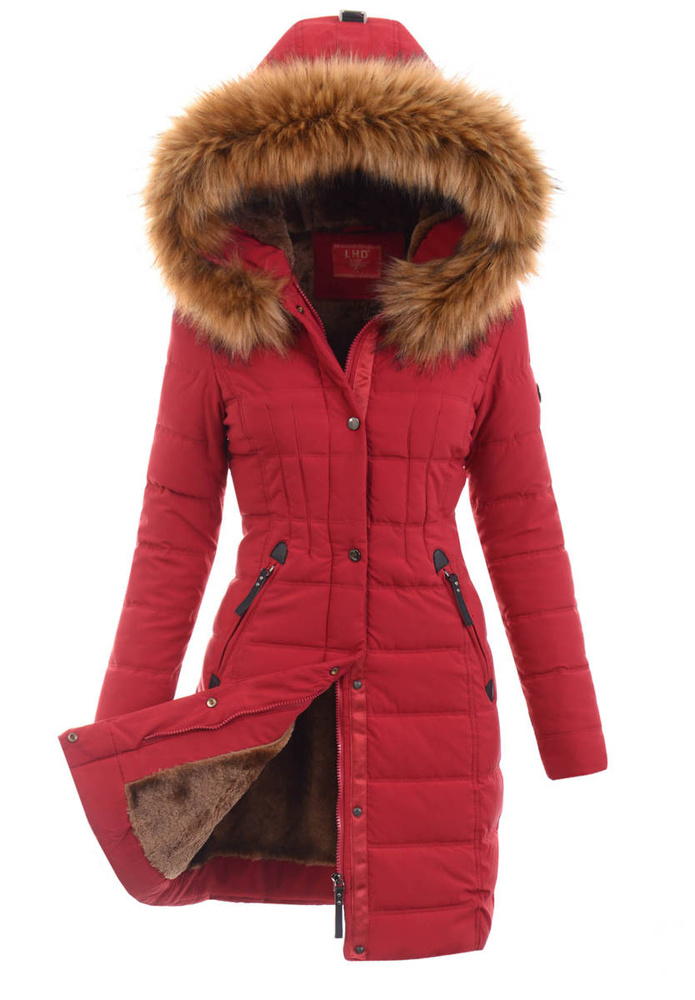 Damska Parka Kurtka 2w1 Zimowa Czarna
