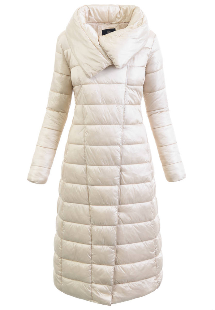 Damska Zimowa Ortalionowa Kurtka Beżowa