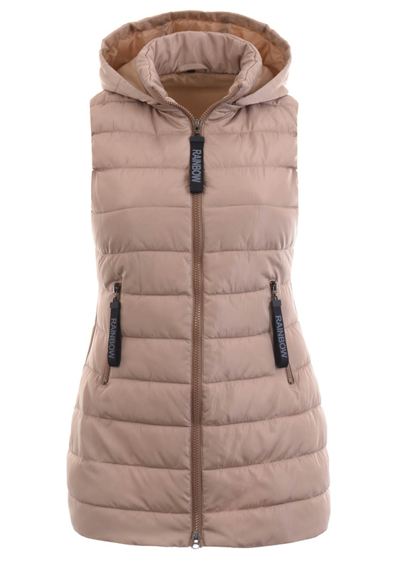 Damska Kamizelka Bezrękawnik Beżowy