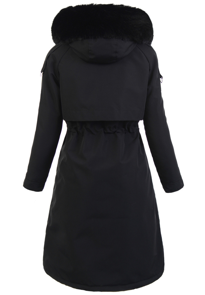 Damska Zimowa Ortalionowa Kurtka Czarna