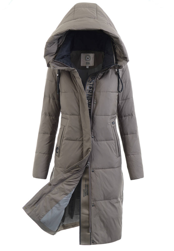 Damska Zimowa Ortalionowa Kurtka Kawowa