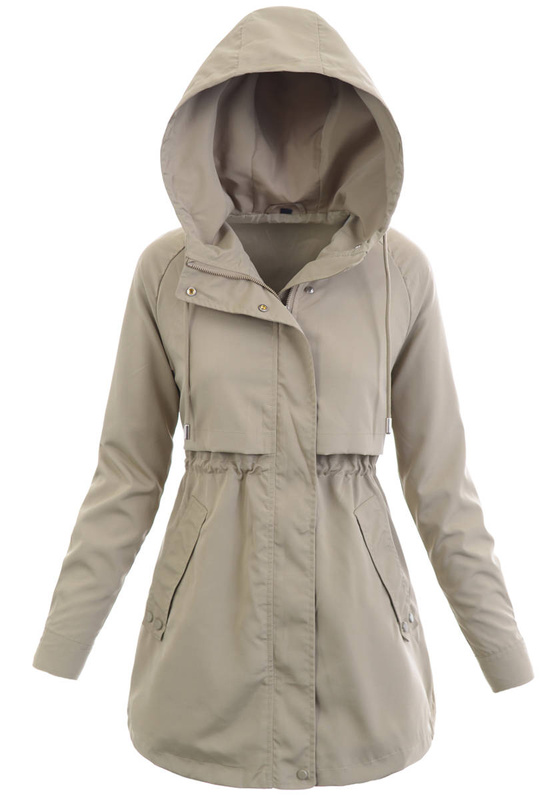 Damska Wiosenno-Jesienna Kurtka Oliwkowa