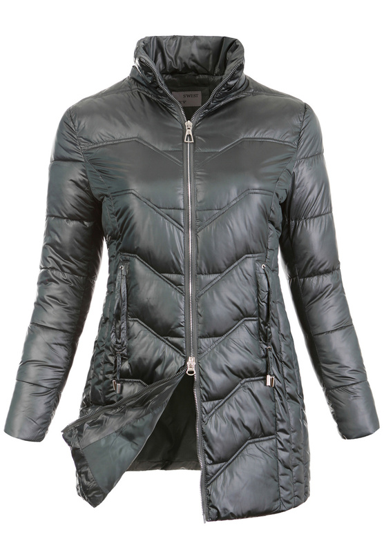 Damska Zimowa Ortalionowa Kurtka Zielona