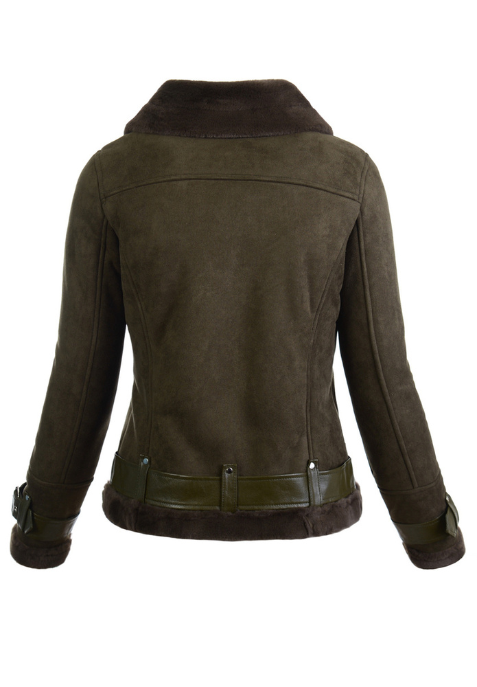 Damska Zimowa Kurtka Kożuszek Zielony