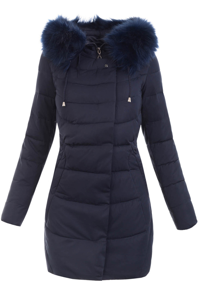 Damska Zimowa Ortalion Kurtka Granatowa