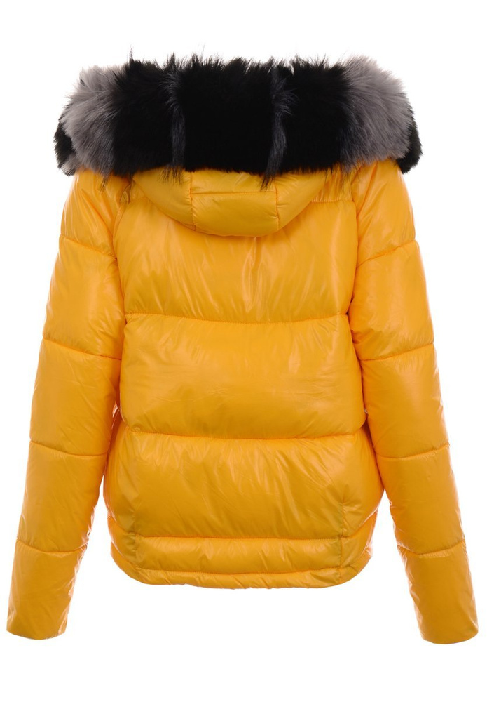 Damska Zimowa Ortalionowa Kurtka Żółta