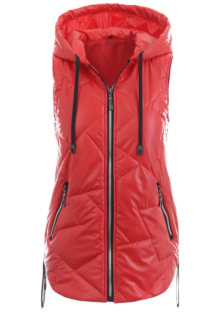 Damska Kamizelka Bezrękawnik Czerwony