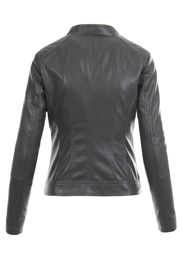 Damska Kurtka Ramoneska Grafitowa